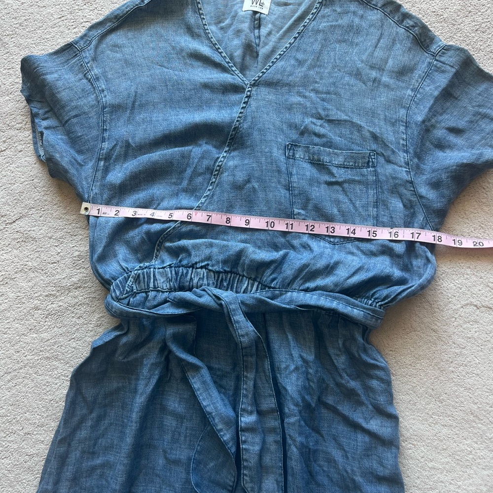 Wash Lab Denim BoHo Cowgirl Short Sleeve Maxi Dress size L - Picture 14 of 14